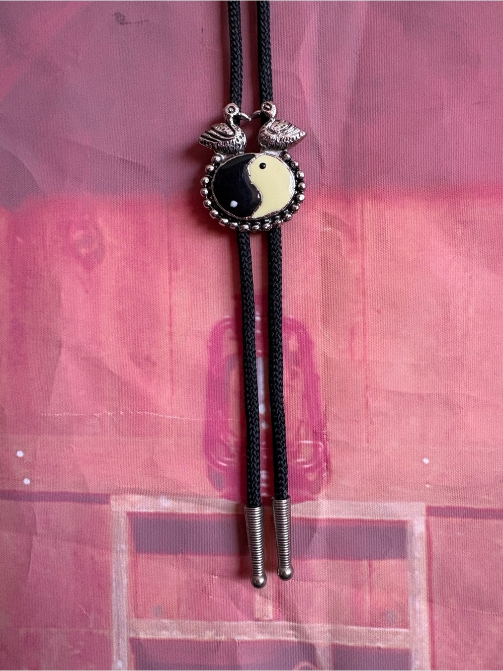 Vintage Yin Yang Duck Bolo Tie 🖤☯️